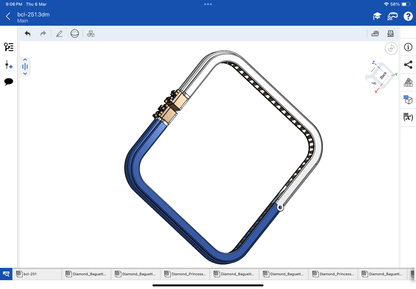 Hing spring lock bracelet CAD file 3DM file