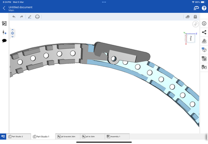 Jali bracelet with spring lock CAD file 3DM file STL file
