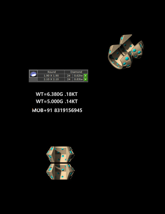 Gold Bali Earring CAD