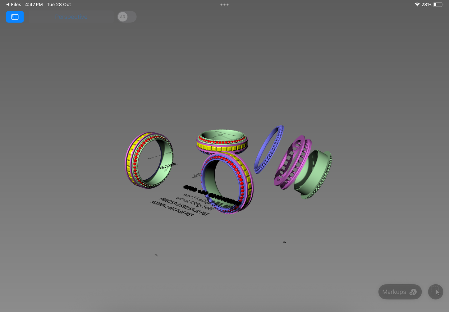 Dual Gem Eternity Band | Precision 3D CAD Design