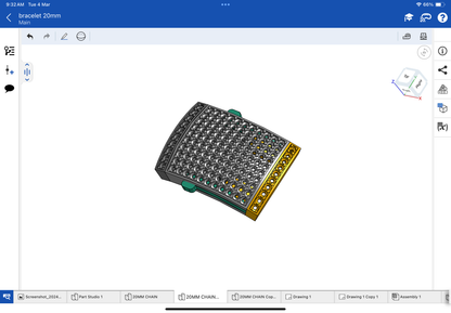Lock with spring for bracelet CAD file 3DM file, STL file