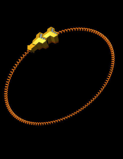 HexaFlex Stretchable Bracelet CAD Geometric Link Design