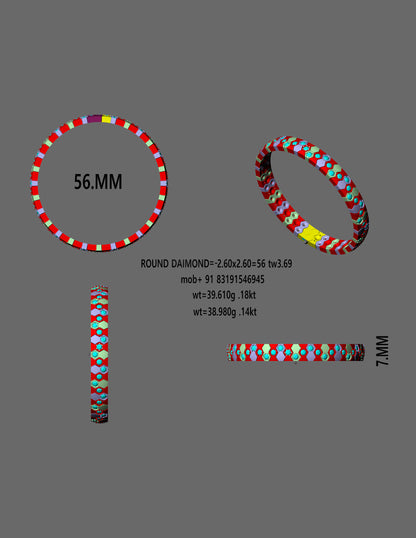 HexaLuxe Round Diamond BangleCAD