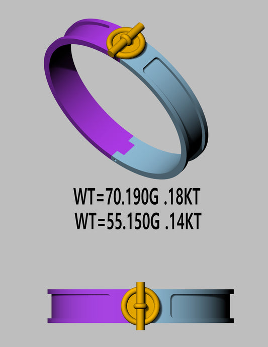 Hermes-Style Toggle Bracelet CAD