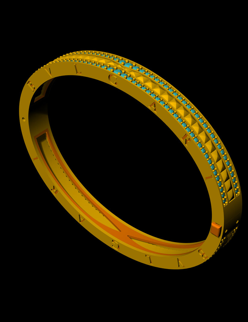 B.Zero1-Inspired Diamond Bracelet CAD Design Original Lock Mechanism ...