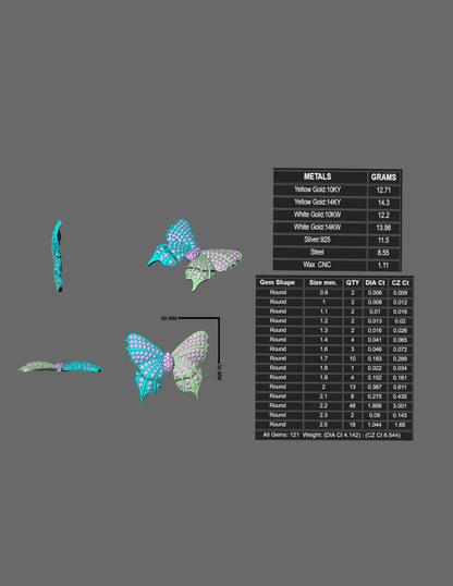 Wings of Grace Butterfly Pendant – Designer CAD Model