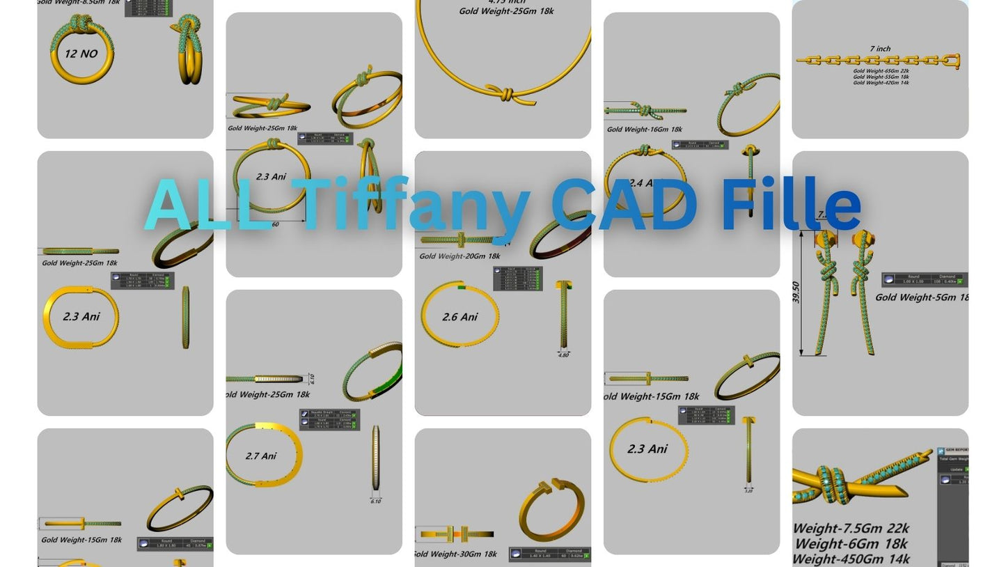Luxury Hardware & Knot Style Jewelry CAD File Collection Production Ready 3DM and STL Designs
