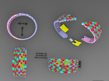 Mix stone hinge spring mechanism bracelet￼cad file