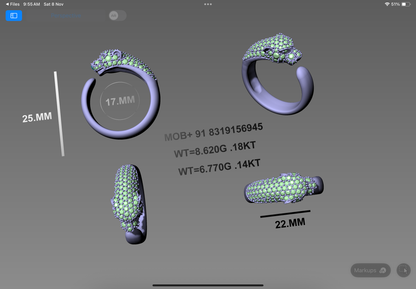 Panther Majesty Ring – design CAD Model