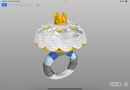 Six stone colour changing mechanism ring CAD file 3DM file STL file