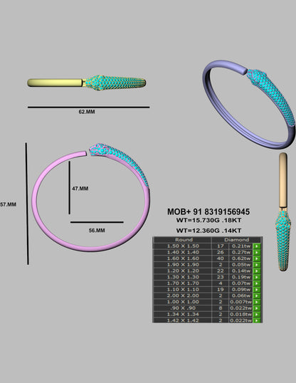 Panthera Elegance Bangle – CAD Design