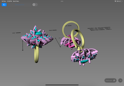 Majestic Petal Radiance Ring CAD Design