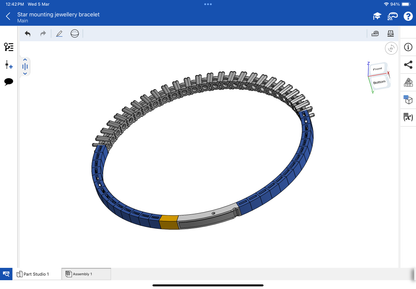 Star mounting jewellery spring bracelet, CAD file, 3DM file, STL file