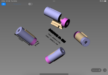 Cylinder Lock CAD Design | Two-Tone Functional Jewelry Lock Model