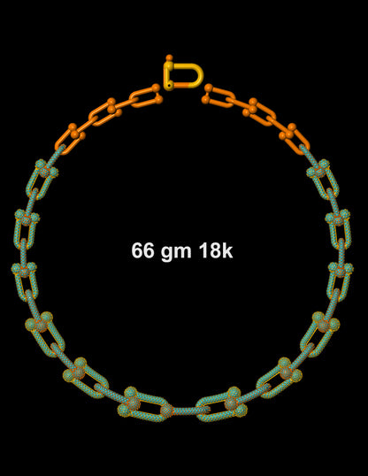 Tiffany Inspired Hardware Necklace CAD Bold Link Design