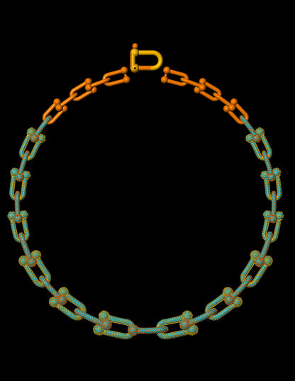 Tiffany Inspired Hardware Necklace CAD Bold Link Design