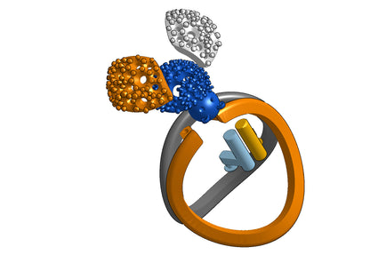 Wings opening and closing mechanism ring CAD file 3DM file