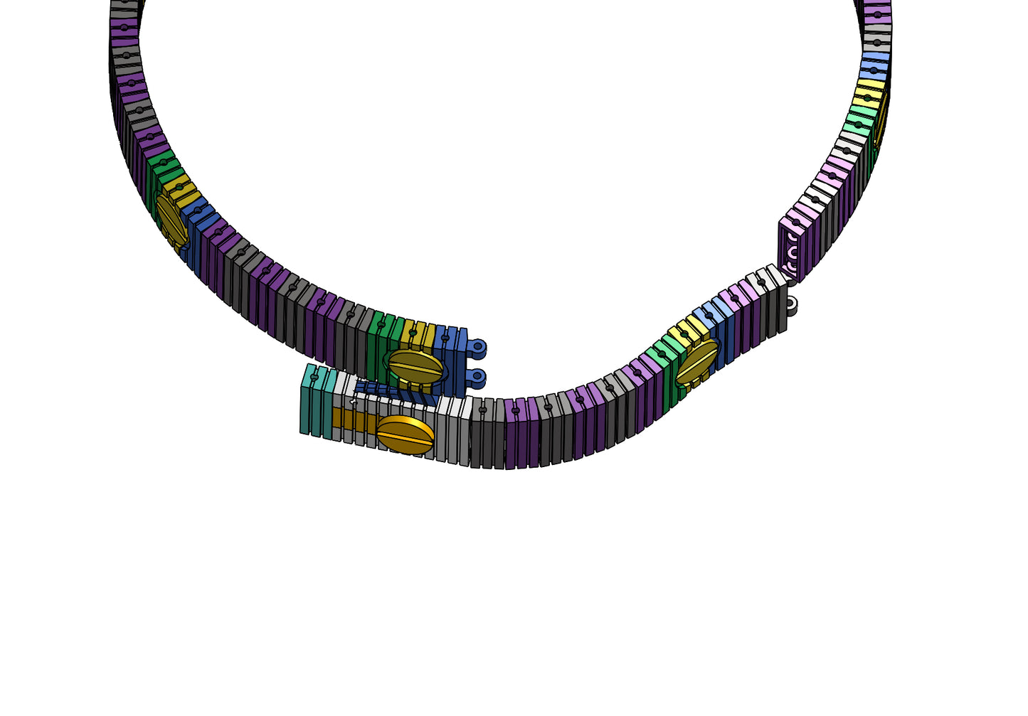Flexible Love Inspired Bracelet CAD Design Cartier Style Lock Mechanism