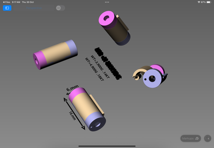 Cylinder Lock CAD Design | Two-Tone Functional Jewelry Lock Model