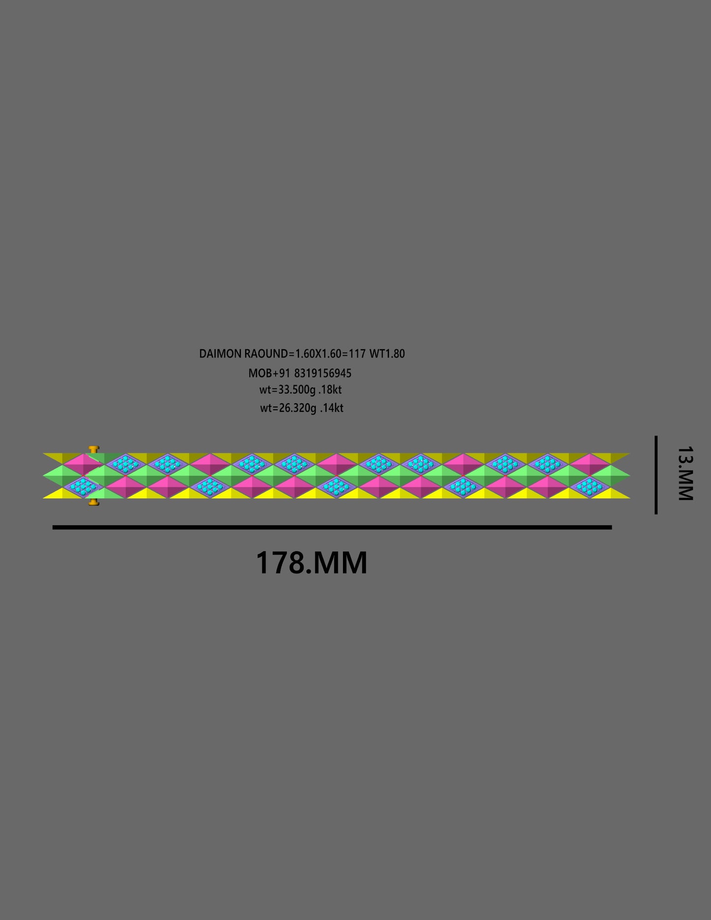 CarpetWoven Texture Bracelet CAD