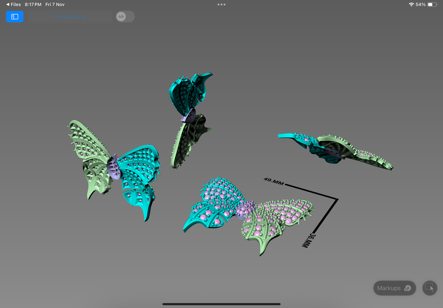 Wings of Grace Butterfly Pendant – Designer CAD Model