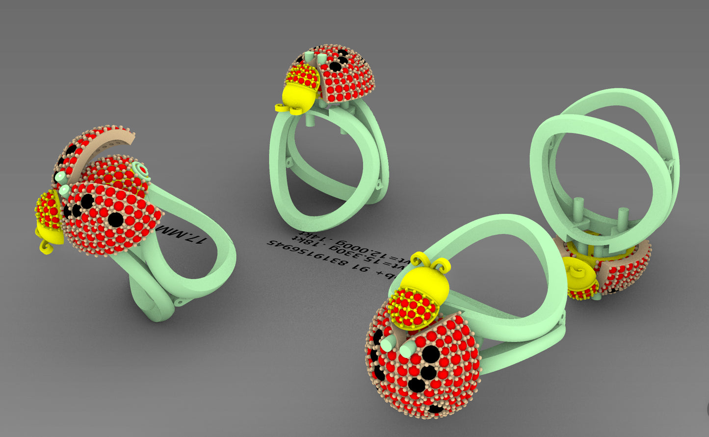 WingMotion Ladybug Ring Cad