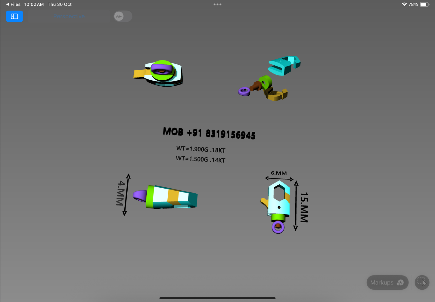 Hexagonal Jewelry Lock CAD Design | Compact & Functional Connector Model