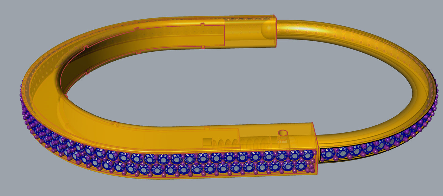 Tiffany lock style full pav diamond bracelet CAD