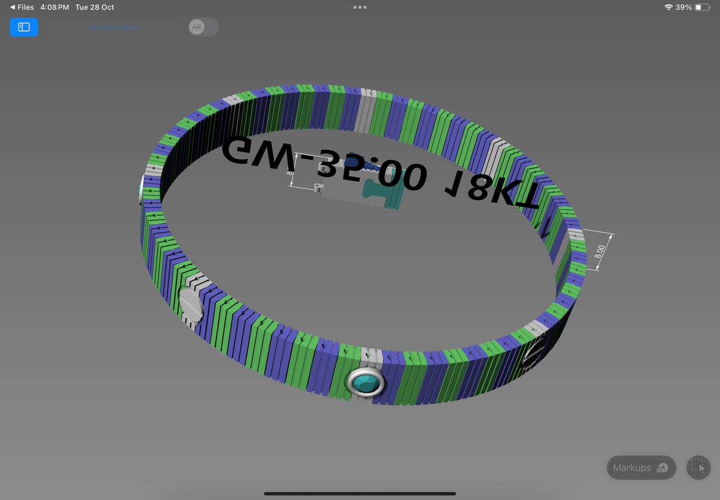 Modern Gem-Set Screw Bracelet | Premium 3D CAD Design