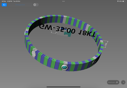 Modern Gem-Set Screw Bracelet | Premium 3D CAD Design