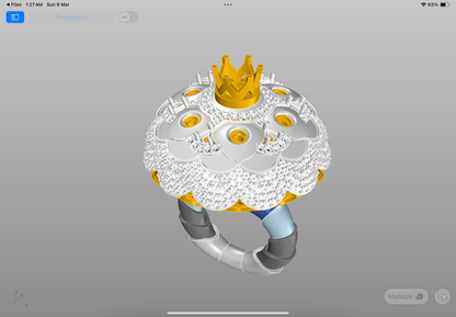 Six stone colour changing mechanism ring CAD file 3DM file STL file