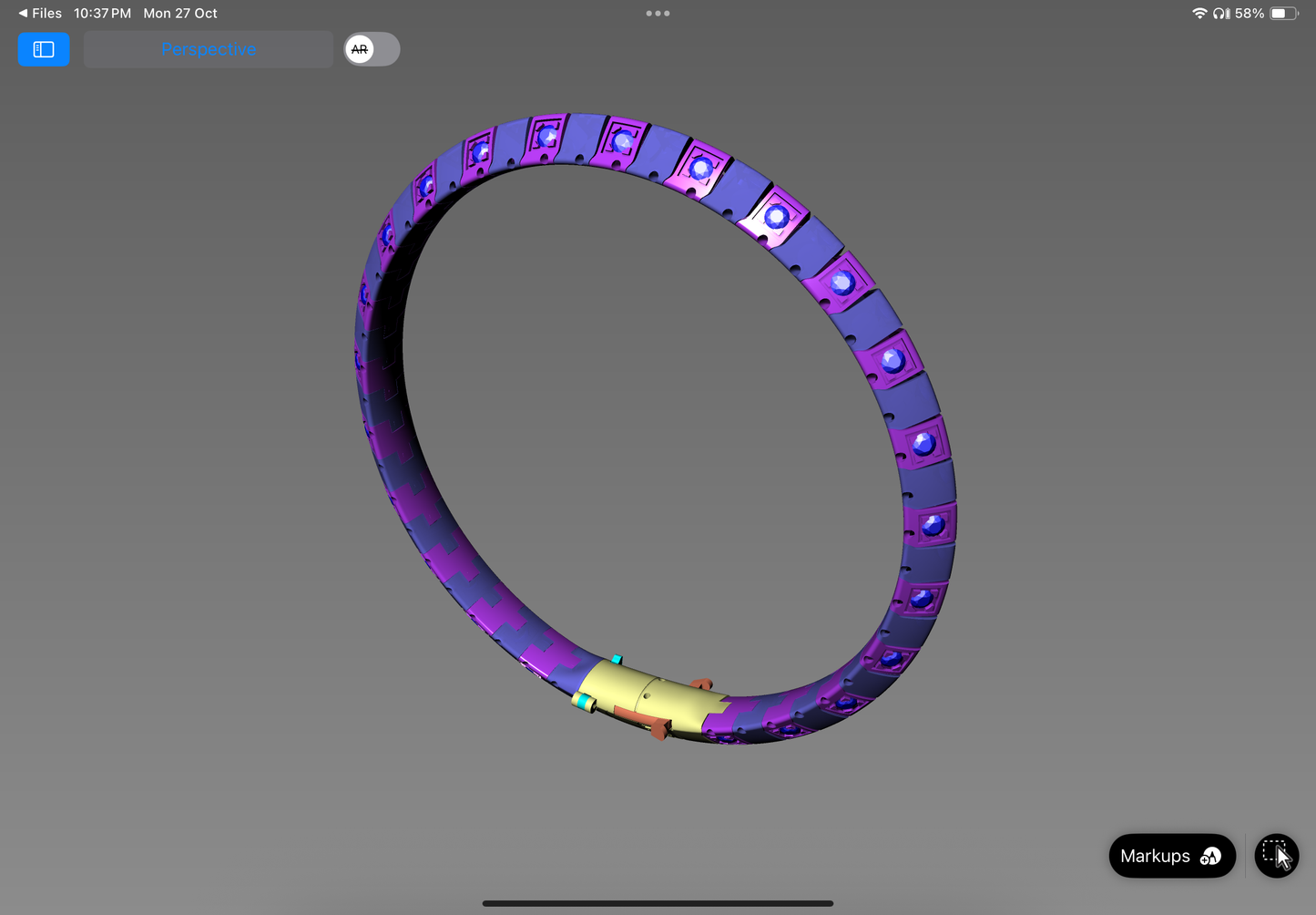 Bracelet CAD Design 3DM & STL File Geometric Link Style