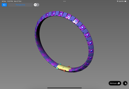 Bracelet CAD Design 3DM & STL File Geometric Link Style