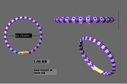 Bracelet CAD Design 3DM & STL File Geometric Link Style