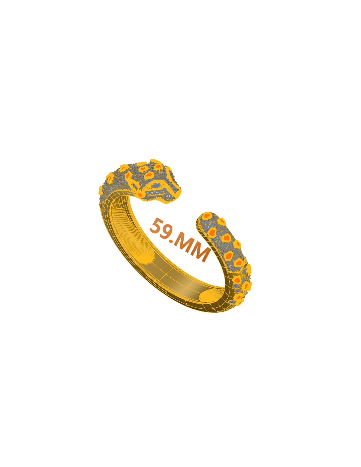 Panther Head Openable Diamond Bangle CAD FILE