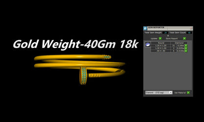 Juste Un Clou Style Diamond Bangle CAD Design STL & 3DM Files