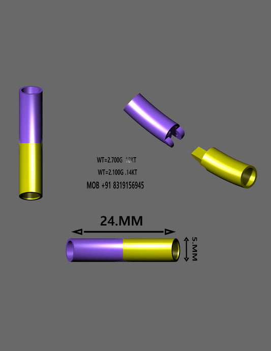 Curved Cylinder Lock CAD Design Jewelry Model