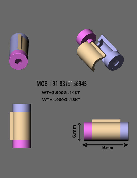 Cylinder Lock CAD Design | Two-Tone Functional Jewelry Lock Model