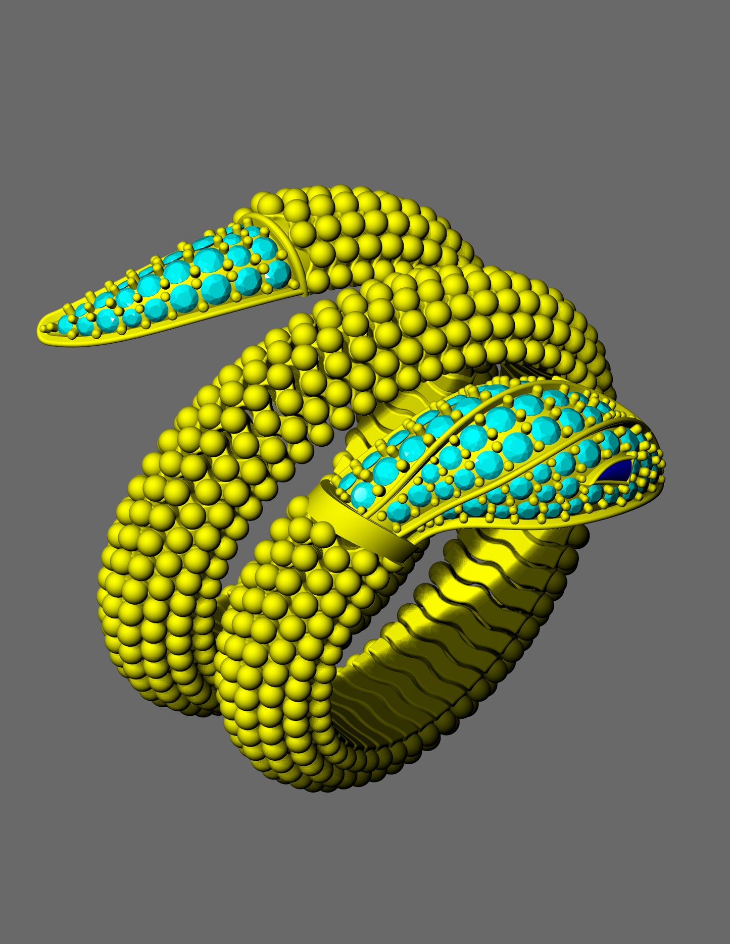Diamond Pave Snake Wrap Ring CAD