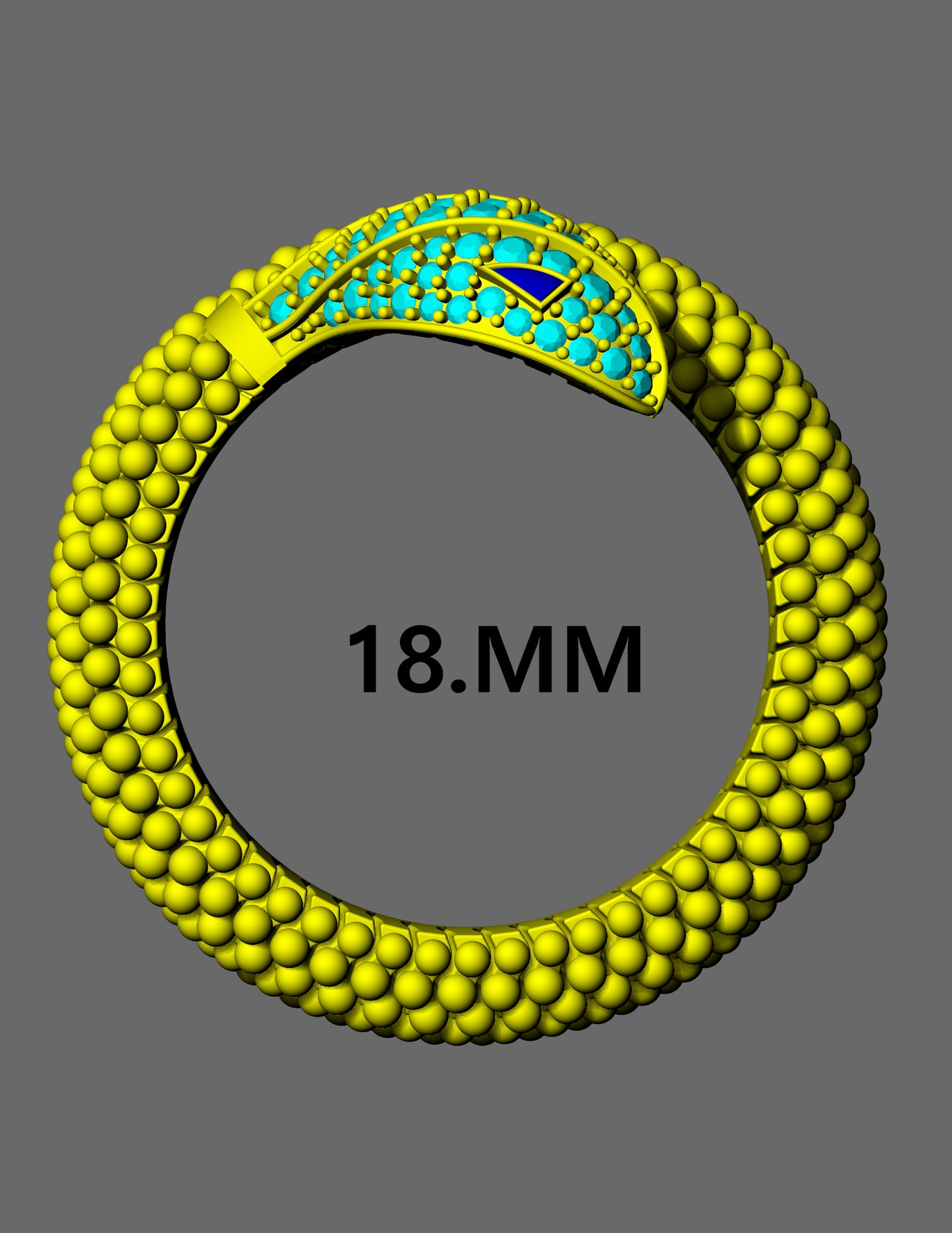 Diamond Pave Snake Wrap Ring CAD