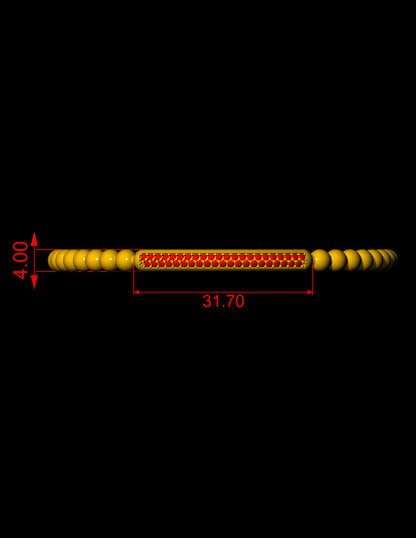 Stretchable Gold Bead Bracelet with Diamond Bar CAD file 3dm