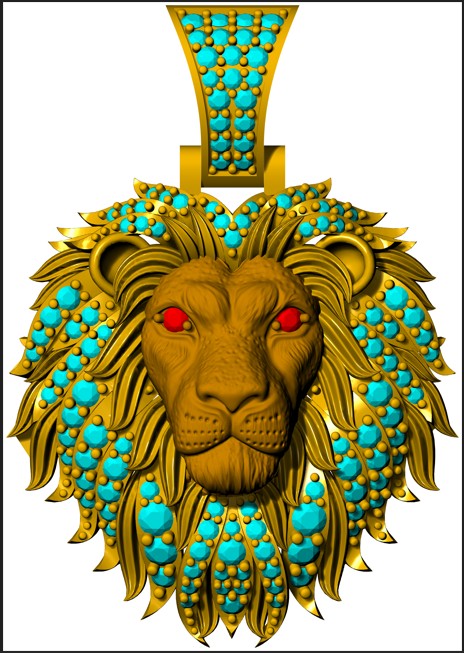 Lion Head Pendant CAD FILE