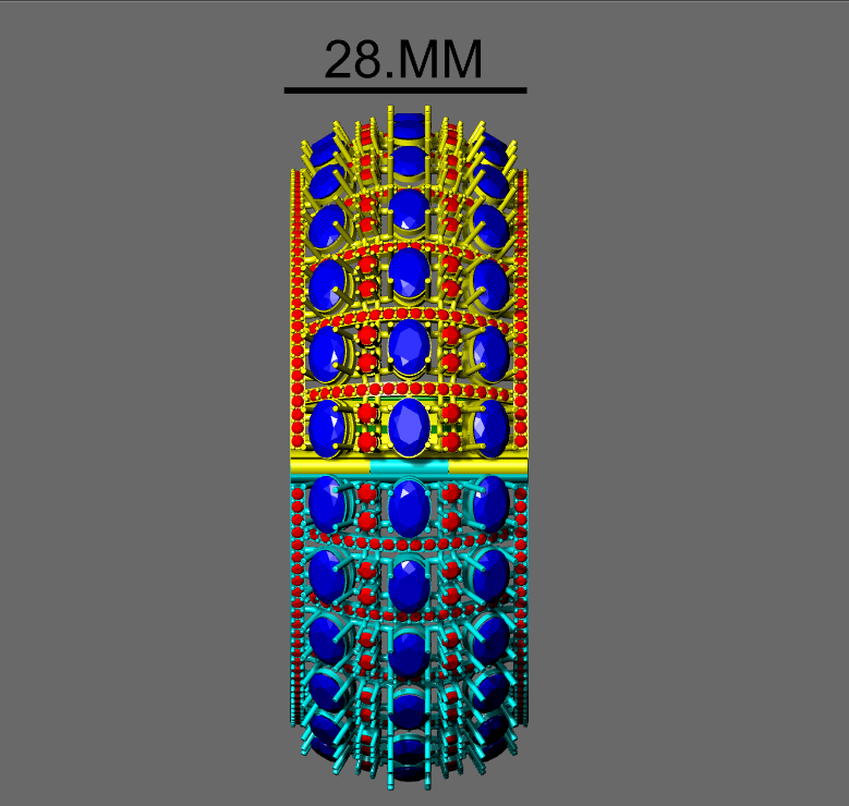 Lock mechanism oval Stone Wide Bangle CAD FILE
