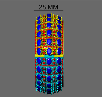 Lock mechanism oval Stone Wide Bangle CAD FILE