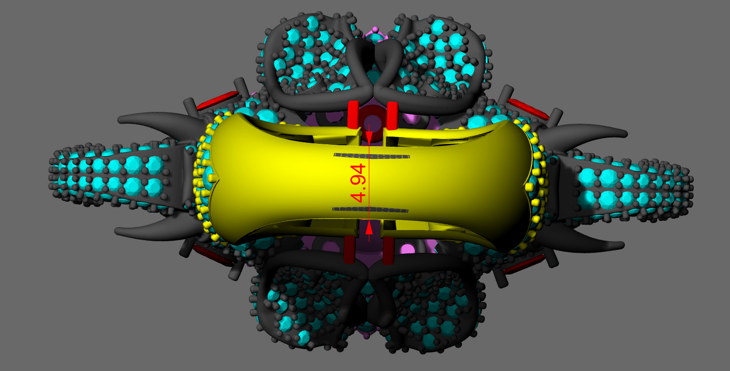 Twin Elephant Head Daimond Set Ring CAD FILE