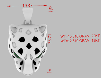 Panther Head Pendant  CAD File