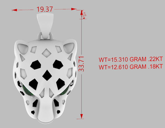 Panther Head Pendant  CAD File