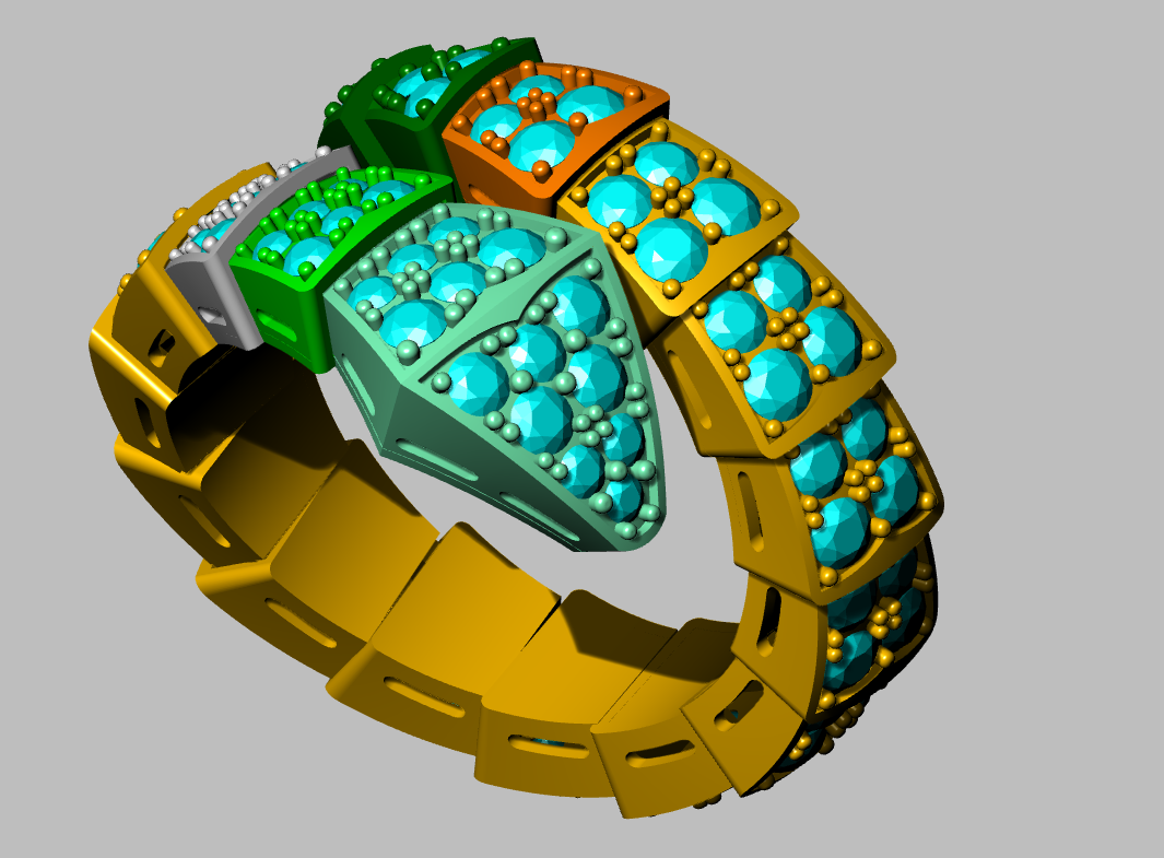 Snake Diamond Ring CAD FILE