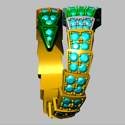 Snake Diamond Ring CAD FILE