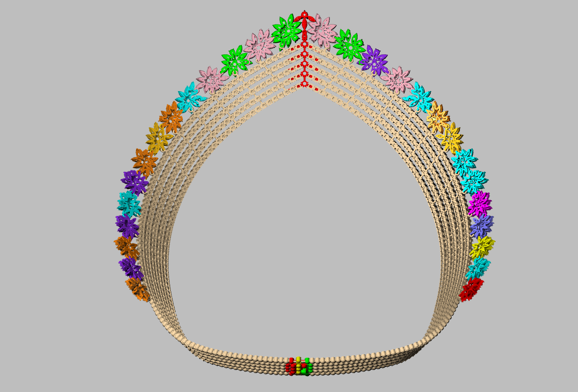 Multi Layer Floral Diamond Necklace CAD FILE